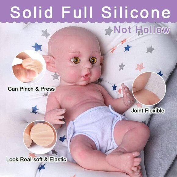 🆕 16.5Inches Soft Cloth Body Realistic Reborn Baby Boy Doll - Picture 5 of 6